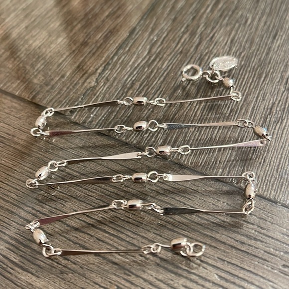 Vintage VENDOME Silver-tone Ball and twisted Bar Chain Necklace 16.25” - Picture 6 of 13